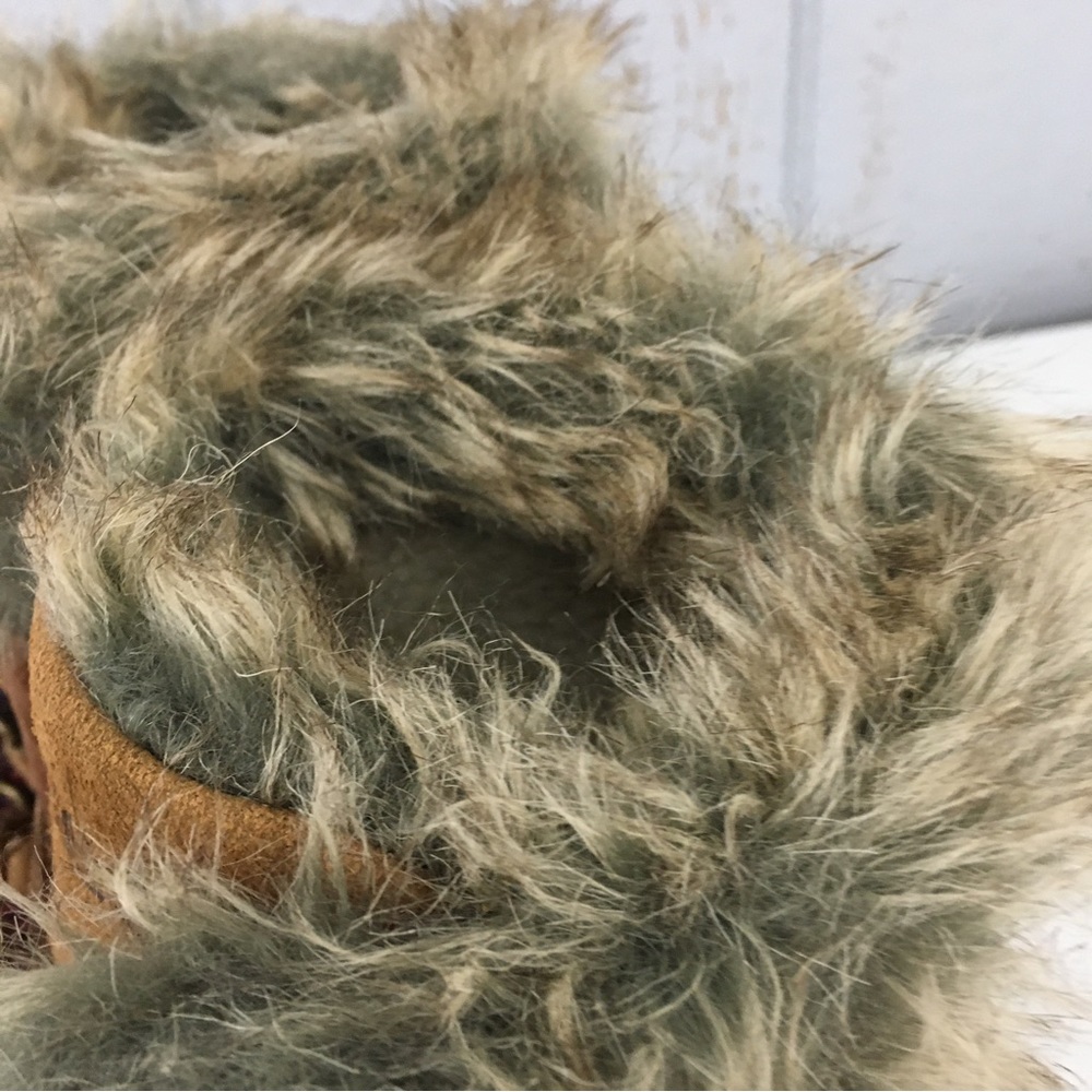 Totes Faux Fur Plaid Cloth Lace Up Winter Duck Boots Lynn Tan Size 7 M - Picture 10 of 13